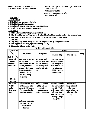 Đề kiểm tra học kì 2 môn Hoá học Lớp 9 - Năm học 2013-2014